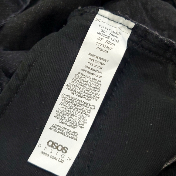 asos Design Off Black 90s Cotton Jeans Size 30 - Picture 10 of 11